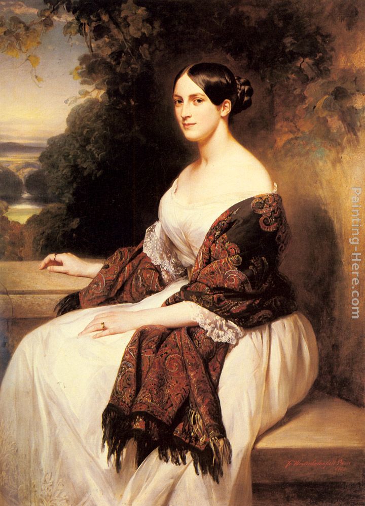 Portrait of Madame Ackerman, the wife of the Chief Finance Minister of King Louis Philippe painting - Franz Xavier Winterhalter Portrait of Madame Ackerman, the wife of the Chief Finance Minister of King Louis Philippe art painting